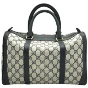 GUCCI Boston Handbag GG Plus Navy Blue